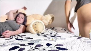 Step sister caught masturbating - blackmailed for hot sex with step brother