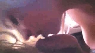 Blondie with big tits licking and sucking cock